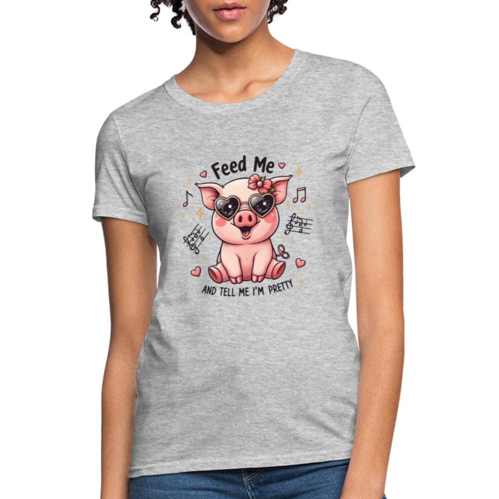 Feed Me and Tell Me I'm Pretty Women's Contoured T-Shirt - option1# - Women's T-Shirt | Fruit of the Loom L3930R