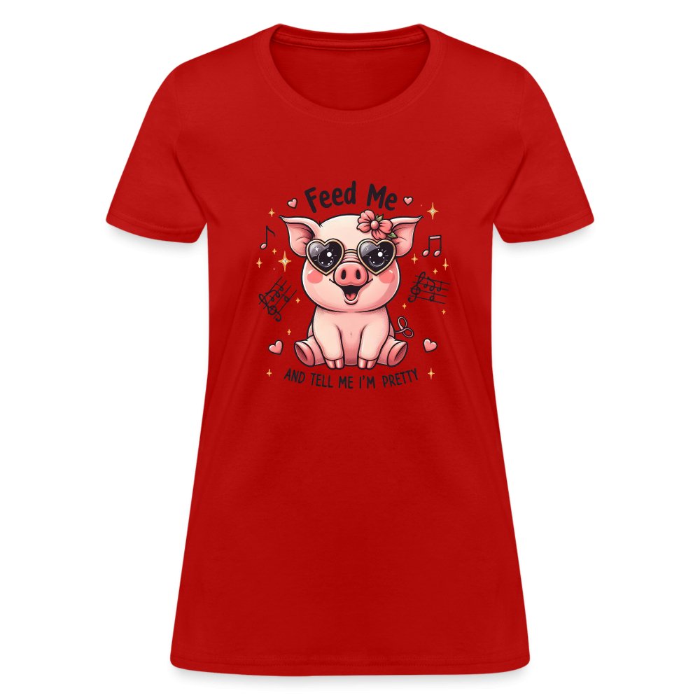 Feed Me and Tell Me I'm Pretty Women's Contoured T-Shirt - option1# - Women's T-Shirt | Fruit of the Loom L3930R