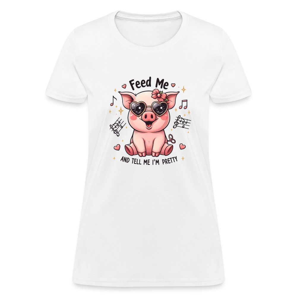 Feed Me and Tell Me I'm Pretty Women's Contoured T-Shirt - option1# - Women's T-Shirt | Fruit of the Loom L3930R