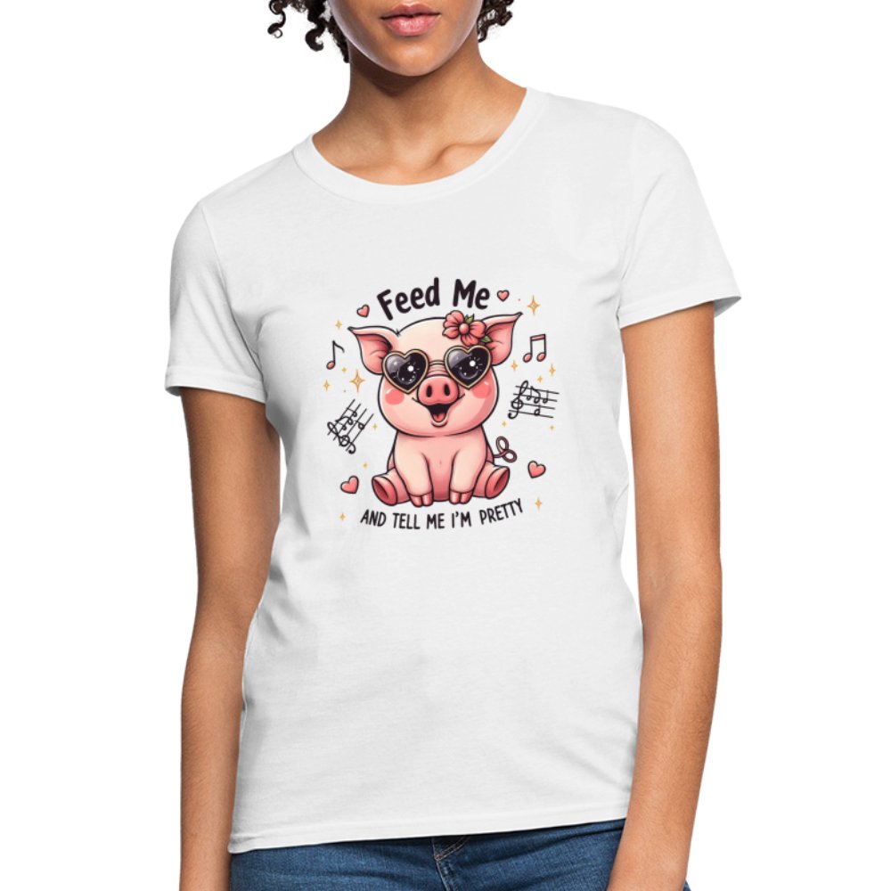 Feed Me and Tell Me I'm Pretty Women's Contoured T-Shirt - option1# - Women's T-Shirt | Fruit of the Loom L3930R