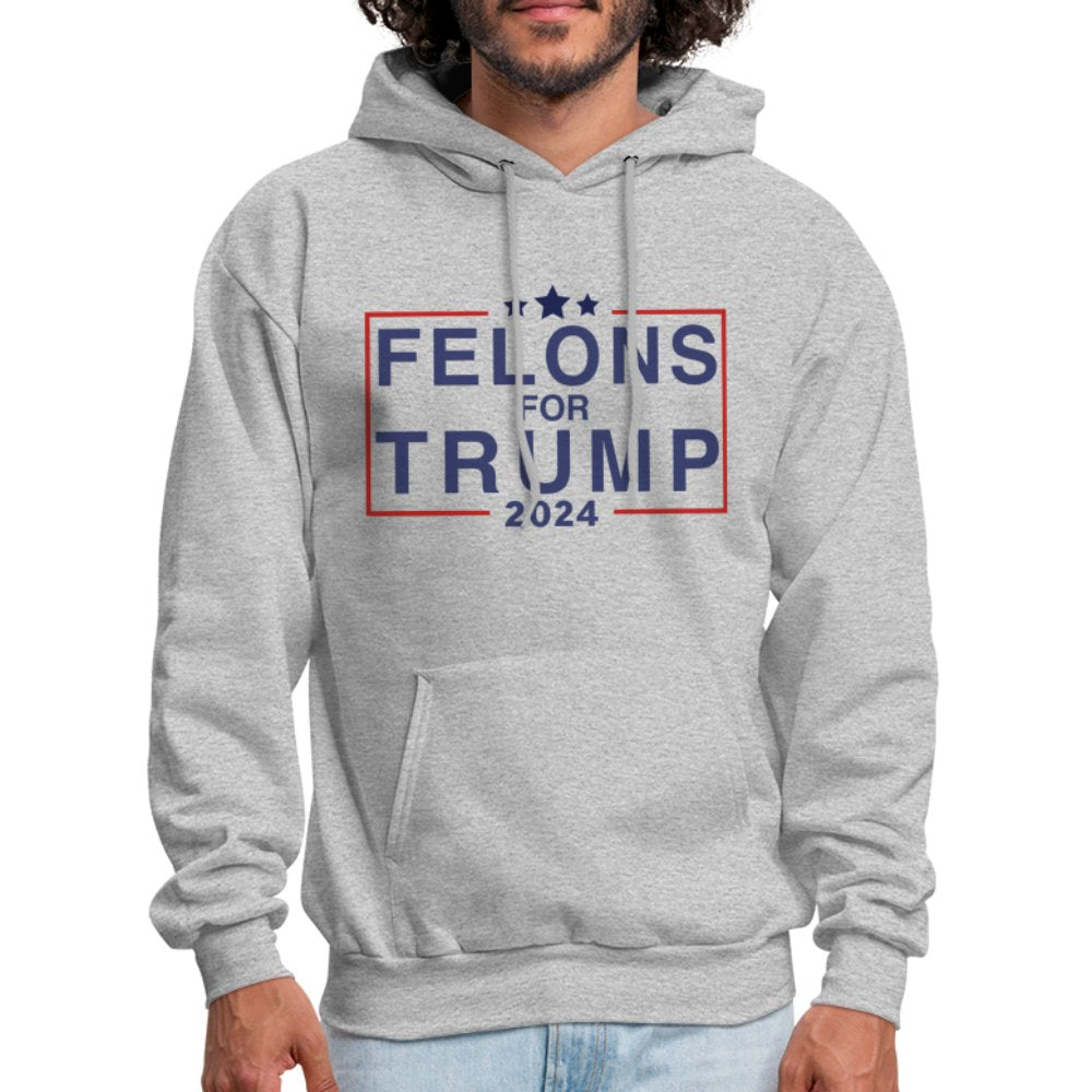 Felons for Trump 2024 Hoodie - heather gray