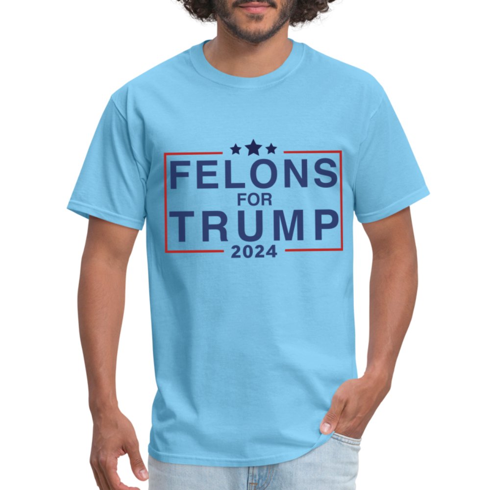 Felons for Trump 2024 T-Shirt - aquatic blue