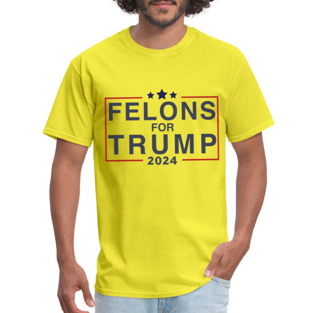 Felons for Trump 2024 T-Shirt - yellow