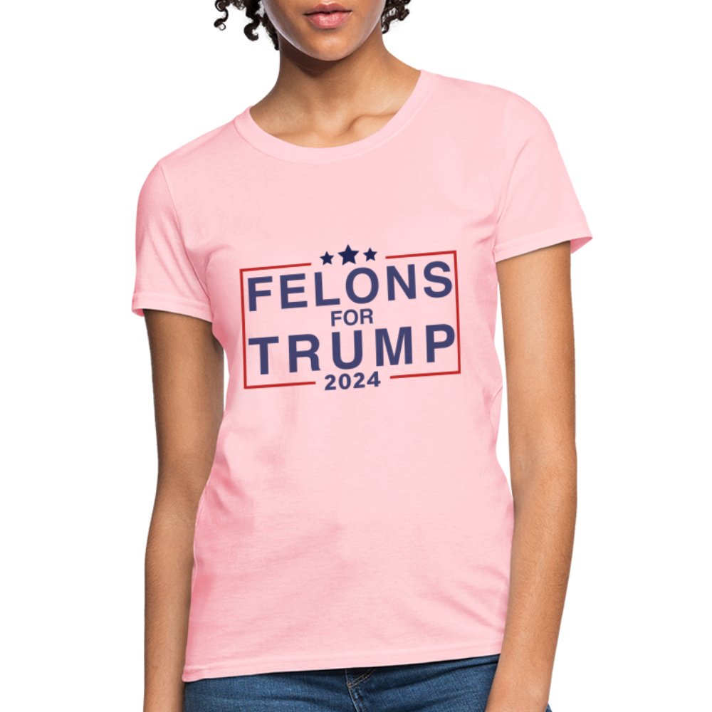 Felons for Trump 2024 Women's Contoured T-Shirt - pink