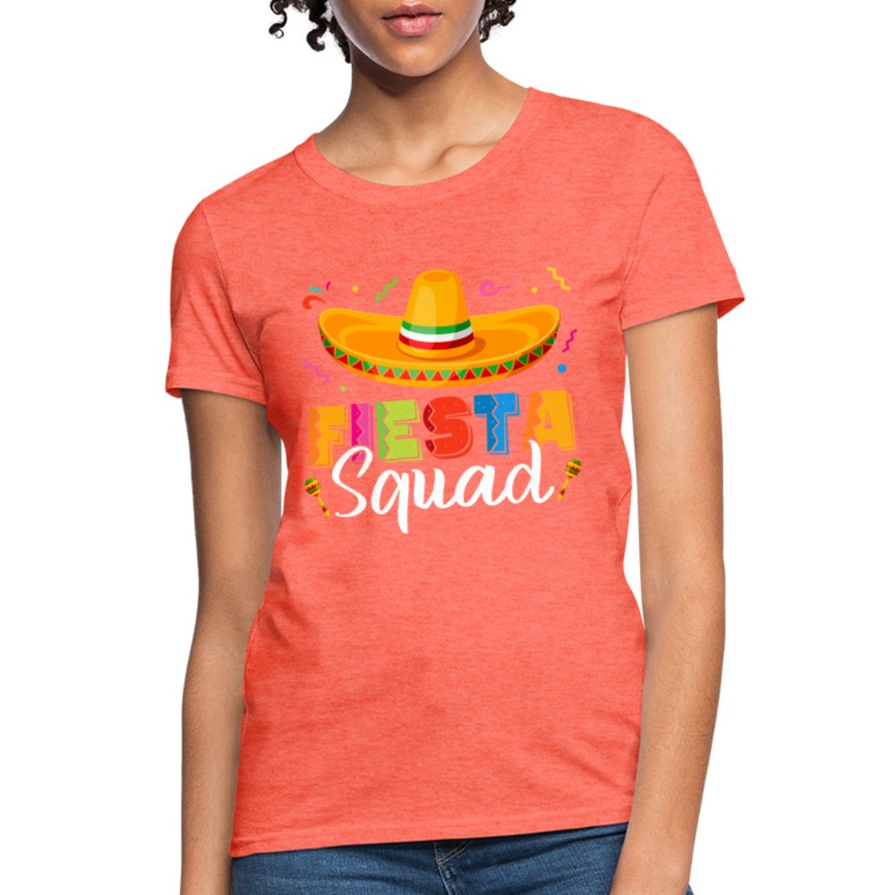 Fiesta Squad Women's T-Shirt (Cinco De Mayo) - heather coral