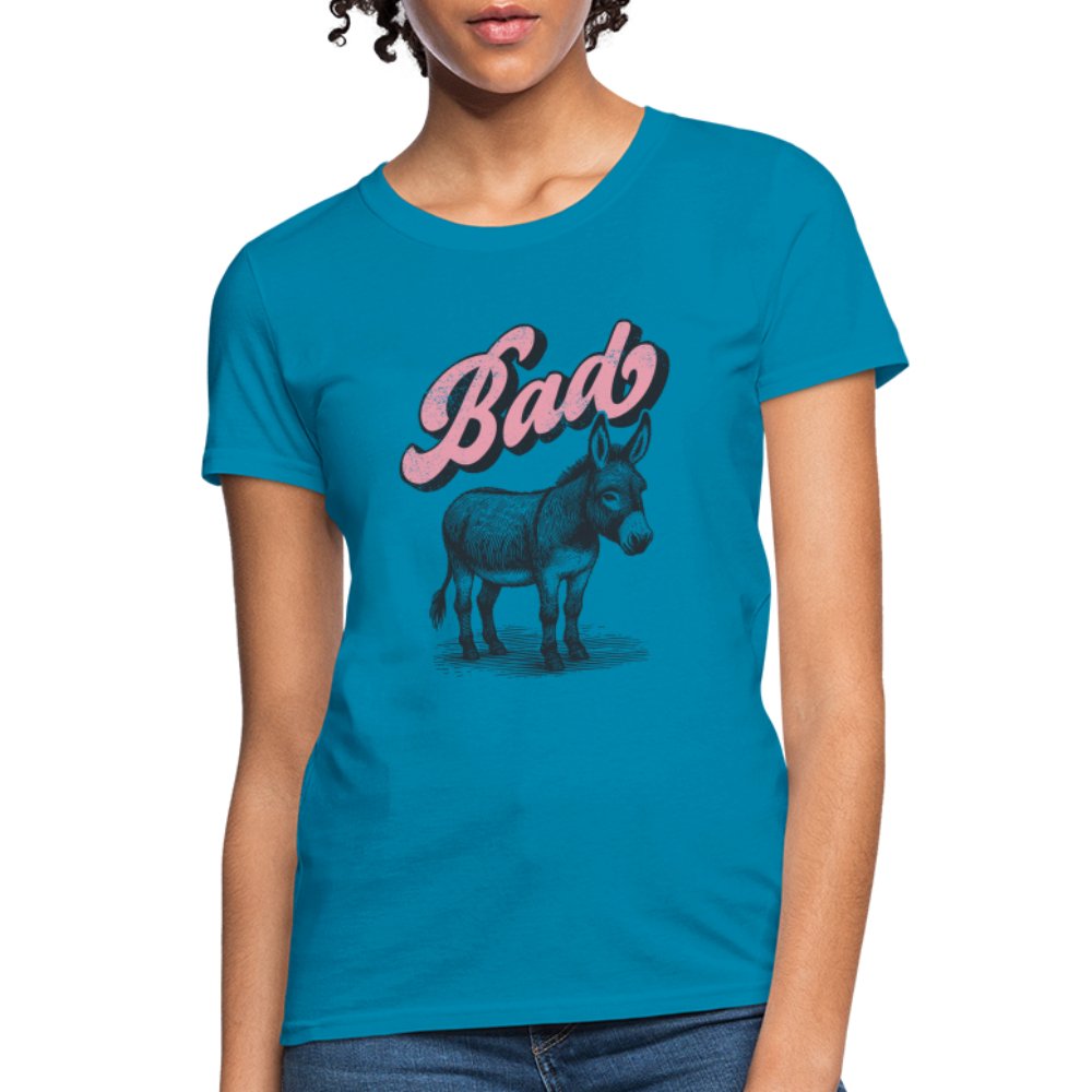 Funny Bad Ass (Donkey) Women's Contoured T-Shirt - option1# - Women's T-Shirt | Fruit of the Loom L3930R