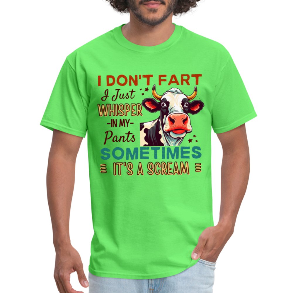 Funny Cow says I Don't Fart I Just Whisper in My Pants T-Shirt - kiwi