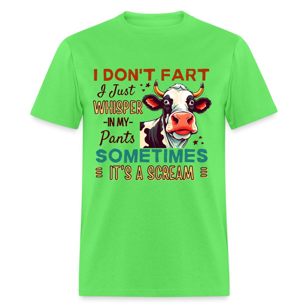 Funny Cow says I Don't Fart I Just Whisper in My Pants T-Shirt - kiwi