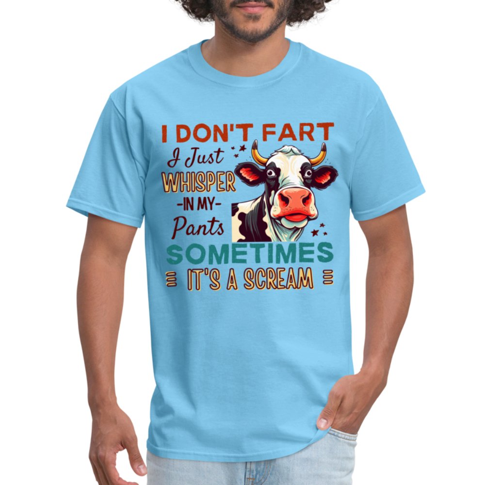 Funny Cow says I Don't Fart I Just Whisper in My Pants T-Shirt - pink