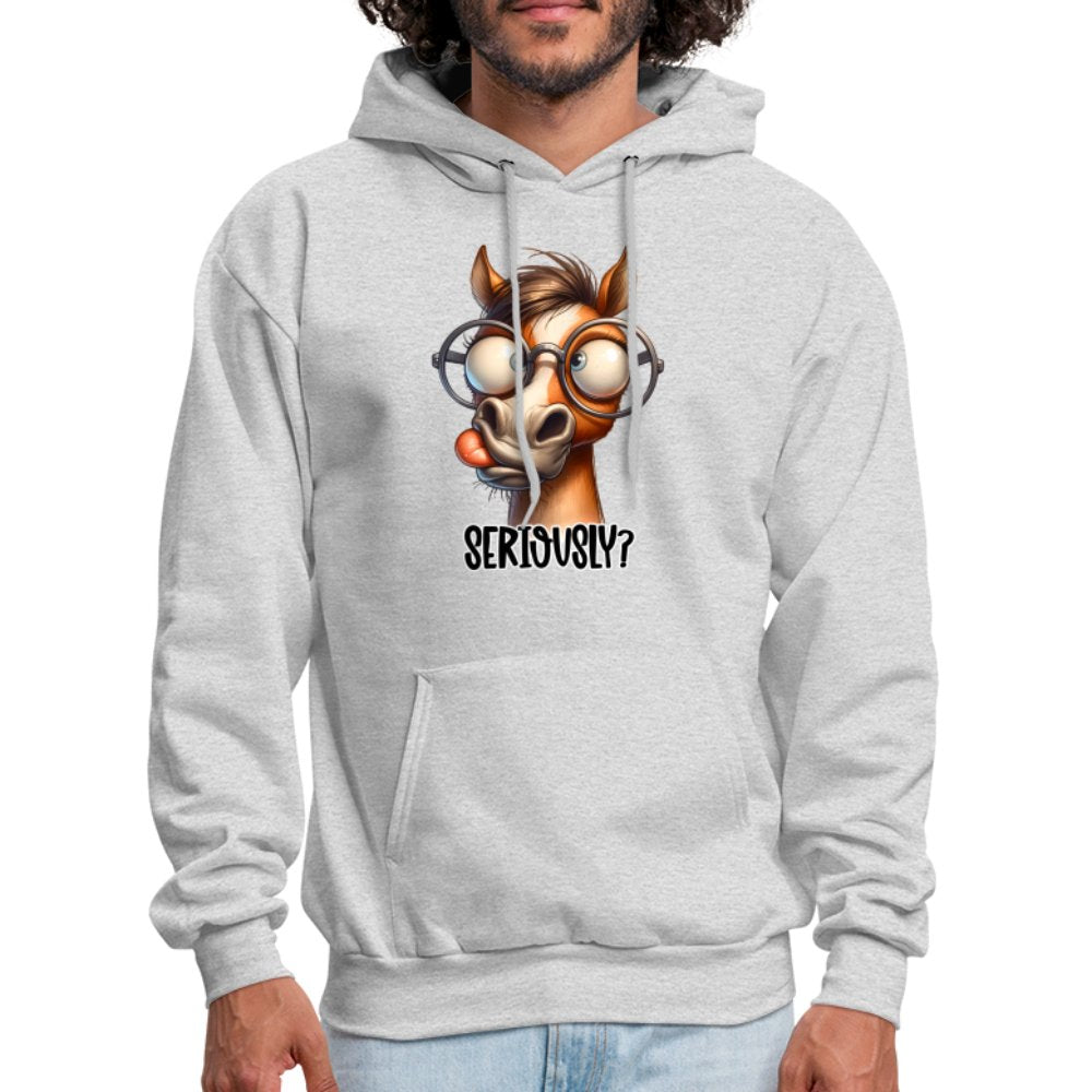 Funny Horse Says Seriously? - Hoodie - option1# - Men's Hoodie | Hanes P170