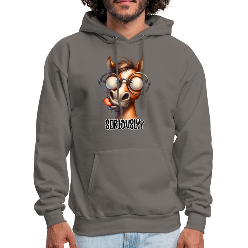 Funny Horse Says Seriously? - Hoodie - option1# - Men's Hoodie | Hanes P170