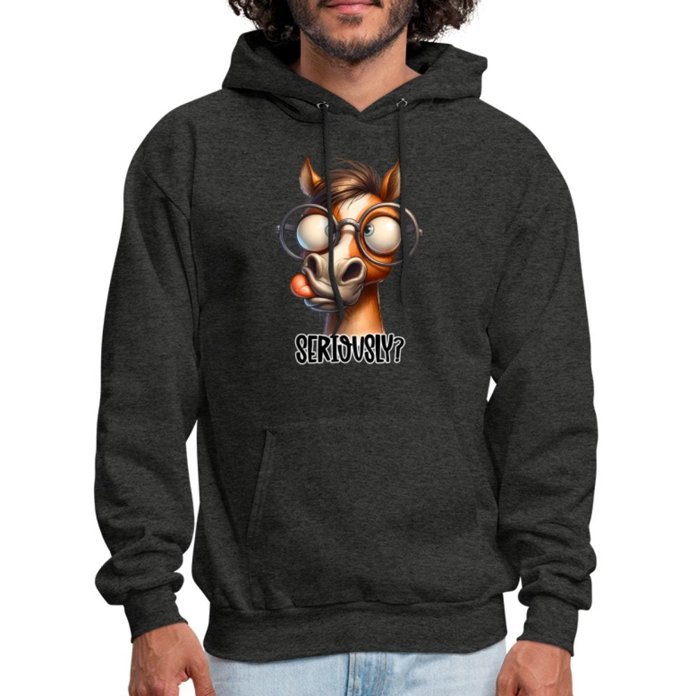 Funny Horse Says Seriously? - Hoodie - option1# - Men's Hoodie | Hanes P170