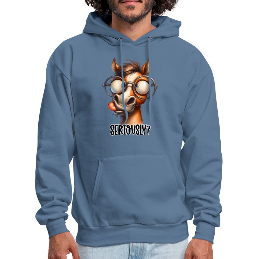 Funny Horse Says Seriously? - Hoodie - option1# - Men's Hoodie | Hanes P170