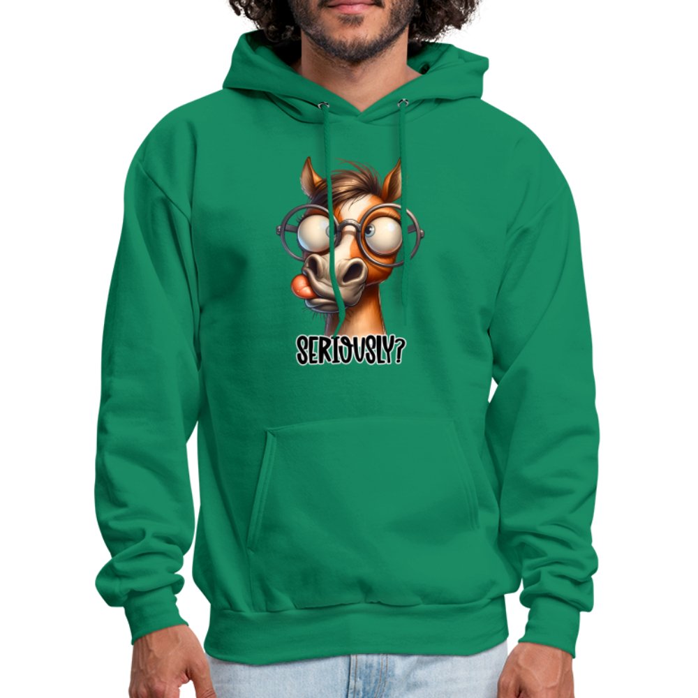 Funny Horse Says Seriously? - Hoodie - option1# - Men's Hoodie | Hanes P170