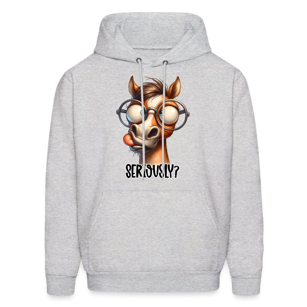 Funny Horse Says Seriously? - Hoodie - option1# - Men's Hoodie | Hanes P170