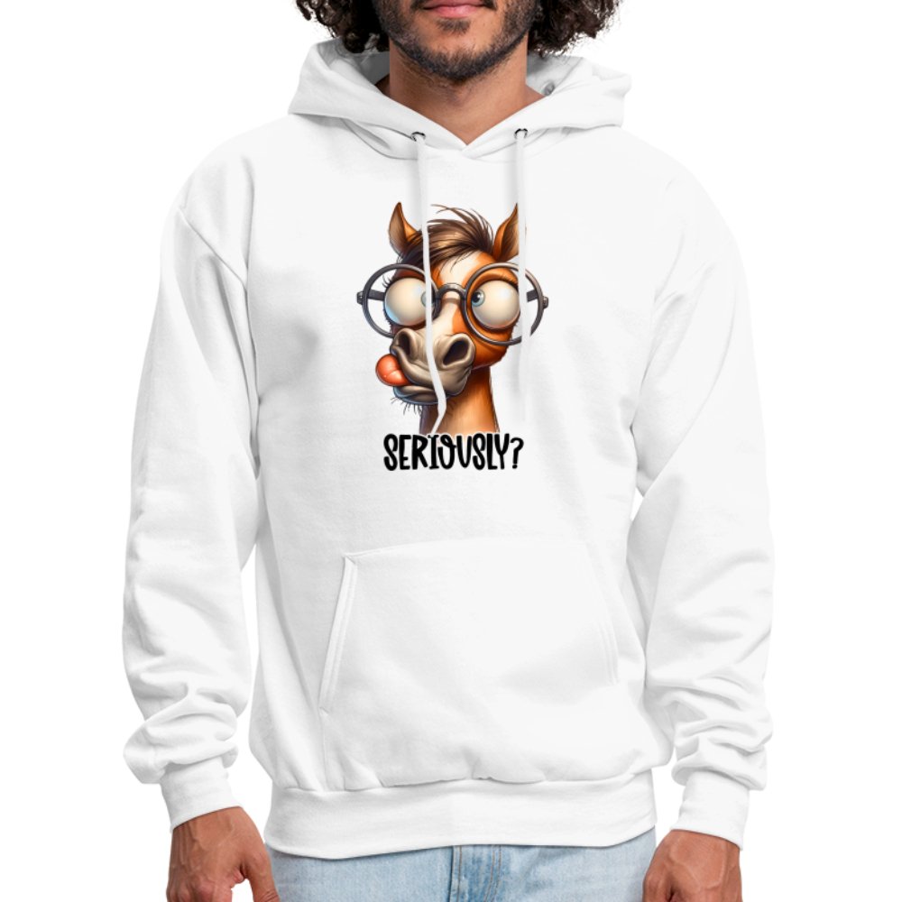 Funny Horse Says Seriously? - Hoodie - option1# - Men's Hoodie | Hanes P170