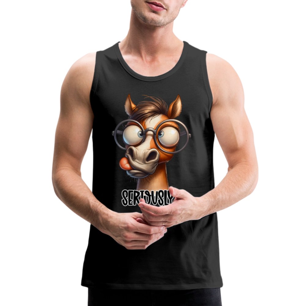 Funny Horse Says Seriously? - Men’s Premium Tank Top - option1# - Men’s Premium Tank | Spreadshirt 916