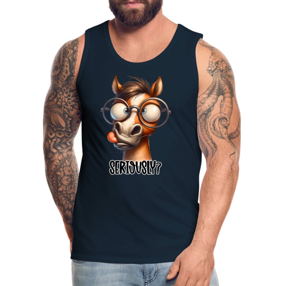 Funny Horse Says Seriously? - Men’s Premium Tank Top - option1# - Men’s Premium Tank | Spreadshirt 916