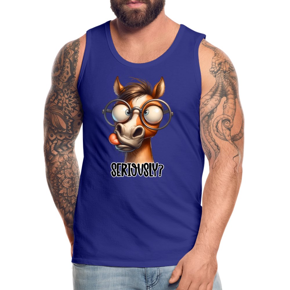 Funny Horse Says Seriously? - Men’s Premium Tank Top - option1# - Men’s Premium Tank | Spreadshirt 916