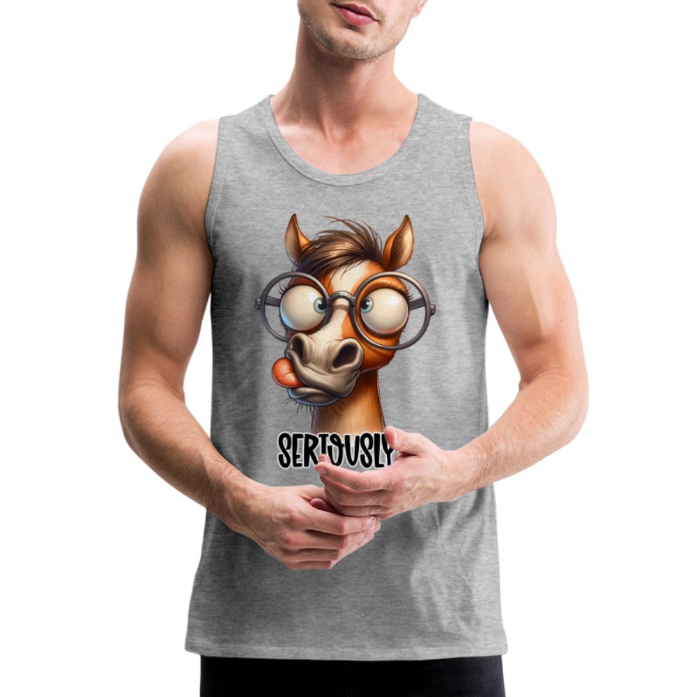 Funny Horse Says Seriously? - Men’s Premium Tank Top - option1# - Men’s Premium Tank | Spreadshirt 916