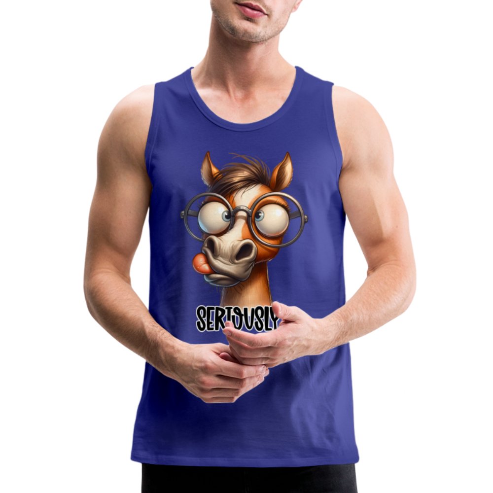 Funny Horse Says Seriously? - Men’s Premium Tank Top - option1# - Men’s Premium Tank | Spreadshirt 916