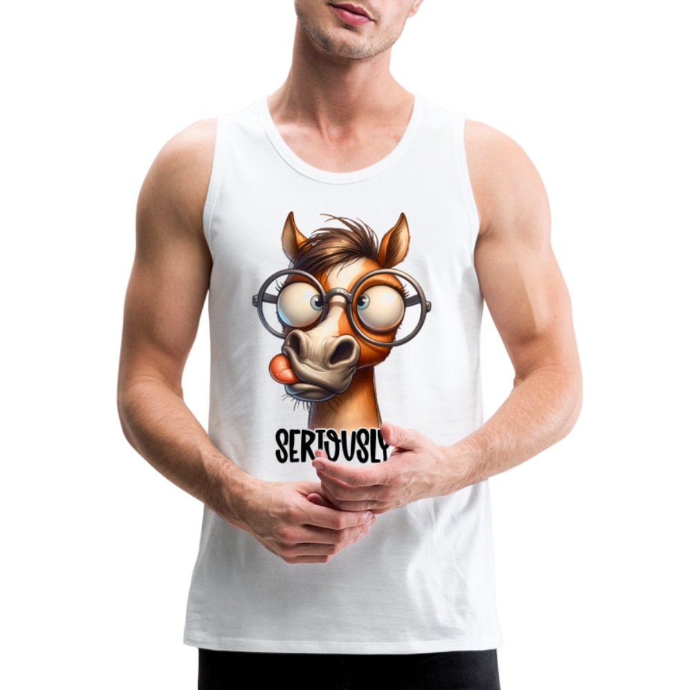 Funny Horse Says Seriously? - Men’s Premium Tank Top - option1# - Men’s Premium Tank | Spreadshirt 916