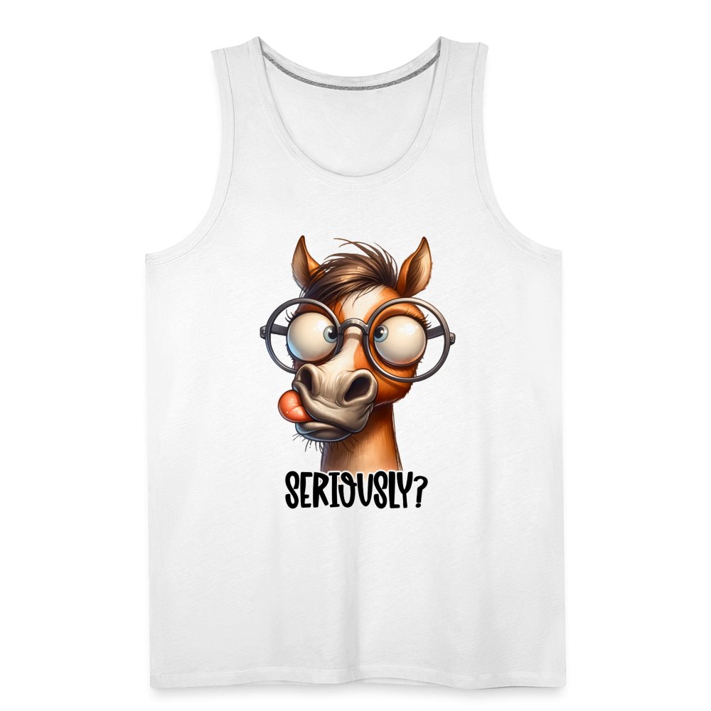 Funny Horse Says Seriously? - Men’s Premium Tank Top - option1# - Men’s Premium Tank | Spreadshirt 916