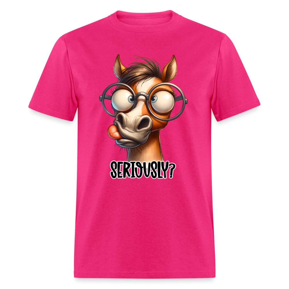 Funny Horse Says Seriously? - T-Shirt - option1# - Unisex Classic T-Shirt | Fruit of the Loom 3930