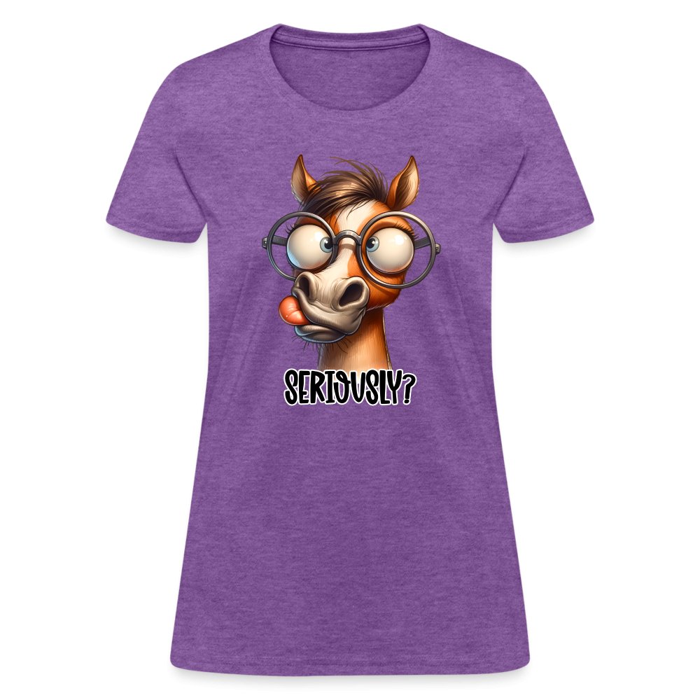 Funny Horse Says Seriously? - Women's Contoured T-Shirt - option1# - Women's T-Shirt | Fruit of the Loom L3930R