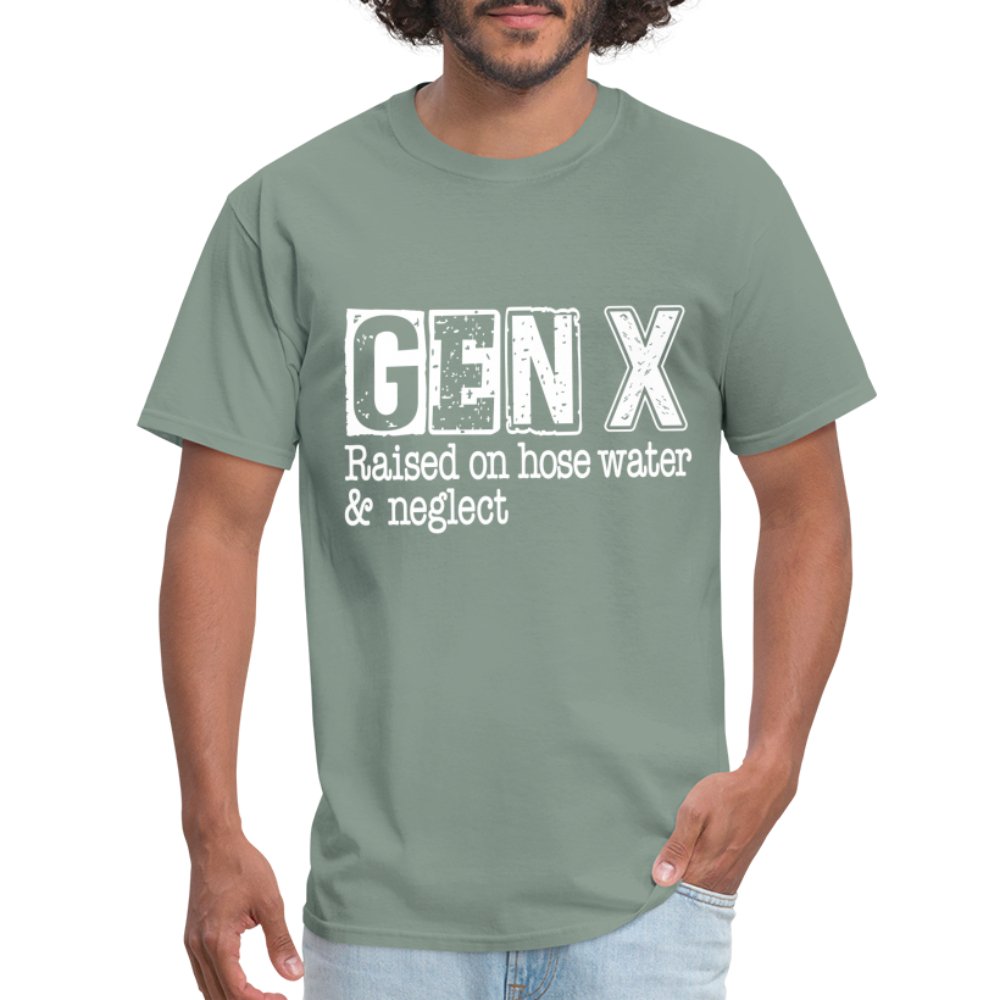 GEN X (Raised on hose water & neglect) T-Shirt - option1# - Unisex Classic T-Shirt | Fruit of the Loom 3930