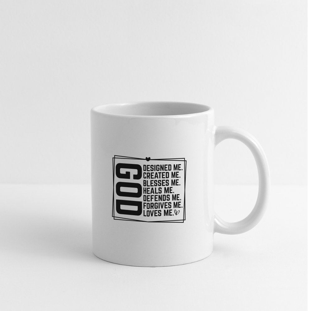 GOD Designed Me Coffee Mug - white