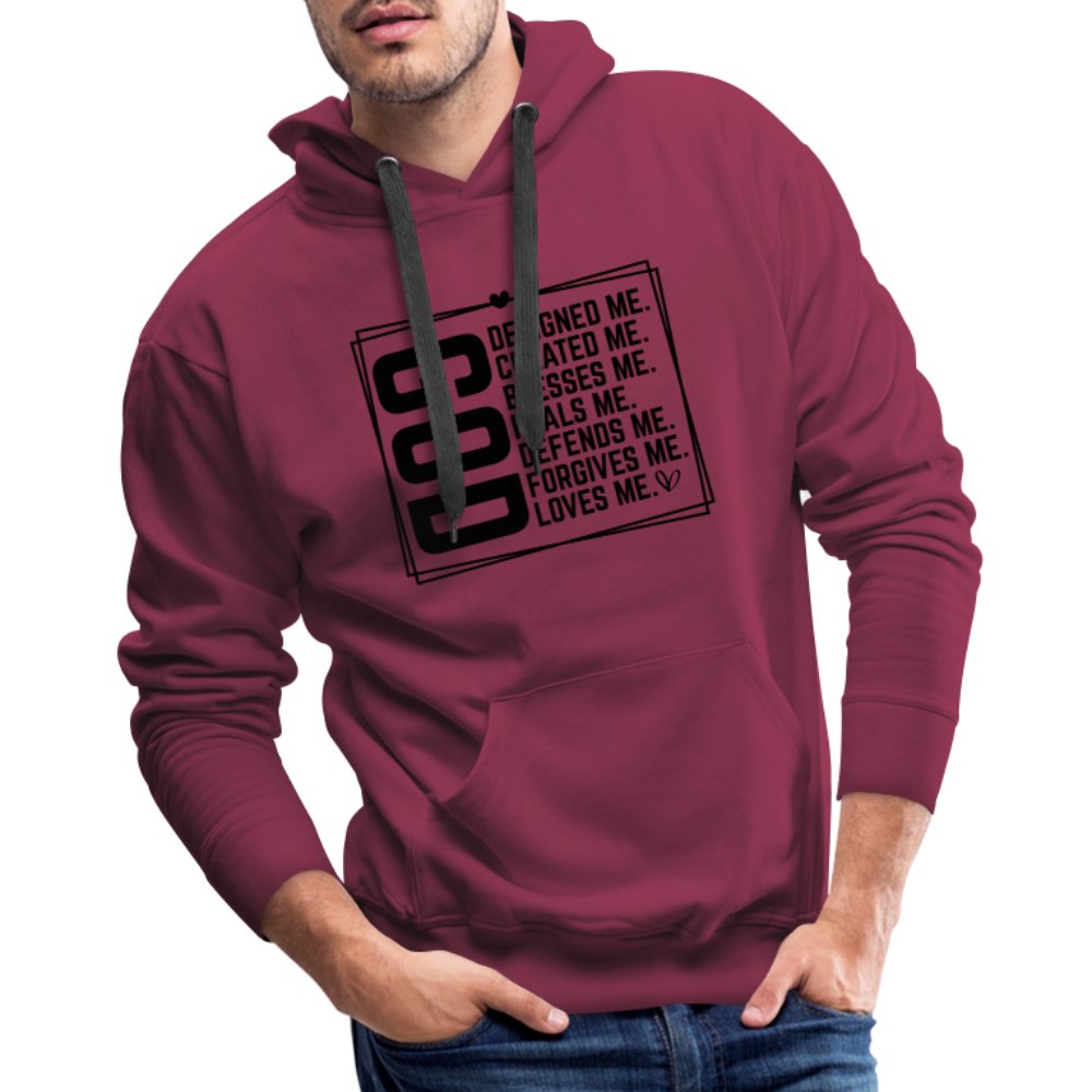 GOD Designed Me Men’s Premium Hoodie - burgundy