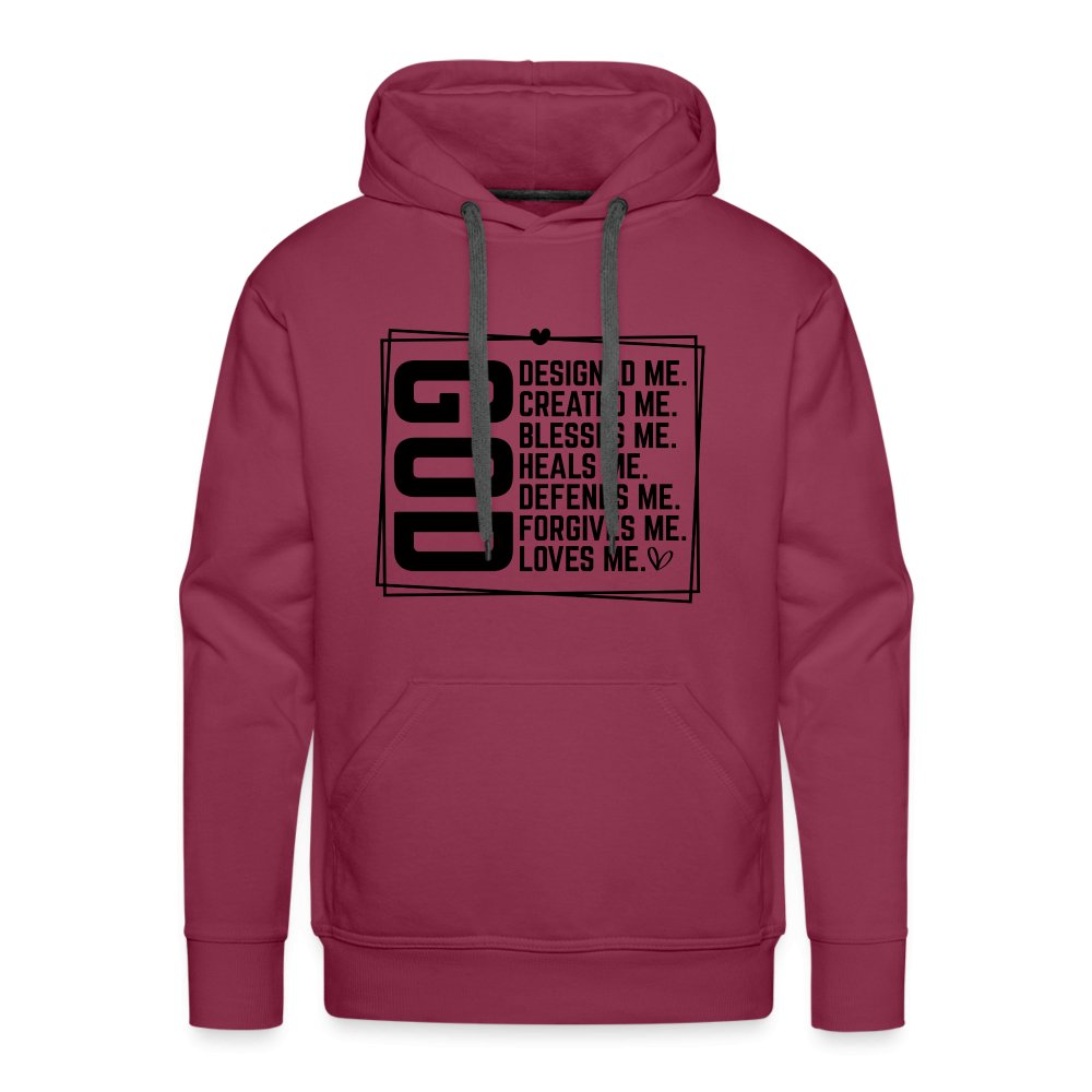 GOD Designed Me Men’s Premium Hoodie - burgundy