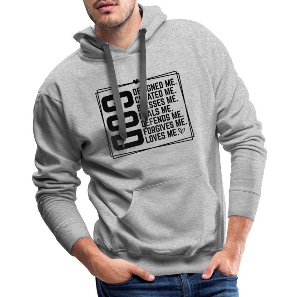 GOD Designed Me Men’s Premium Hoodie - heather grey