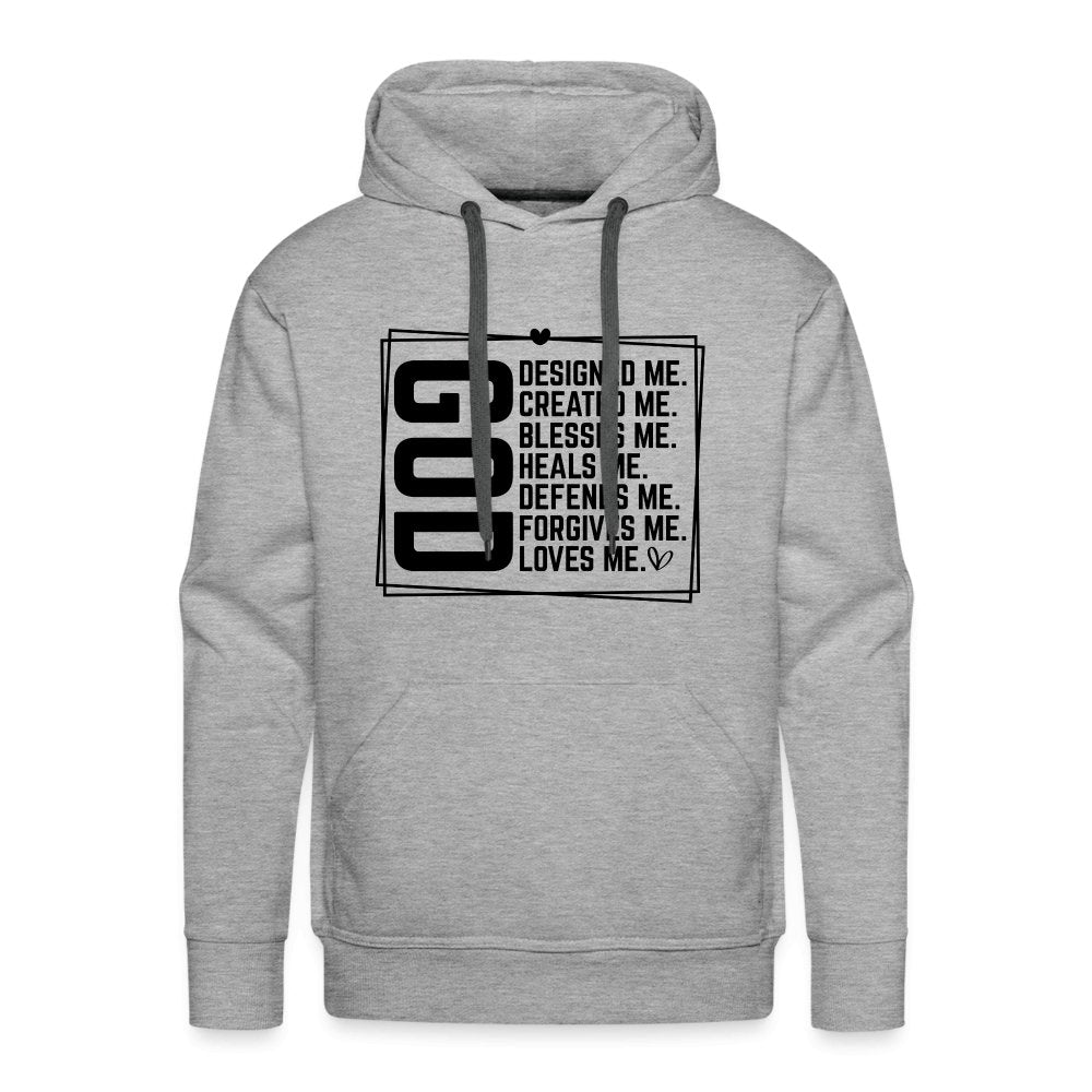 GOD Designed Me Men’s Premium Hoodie - heather grey