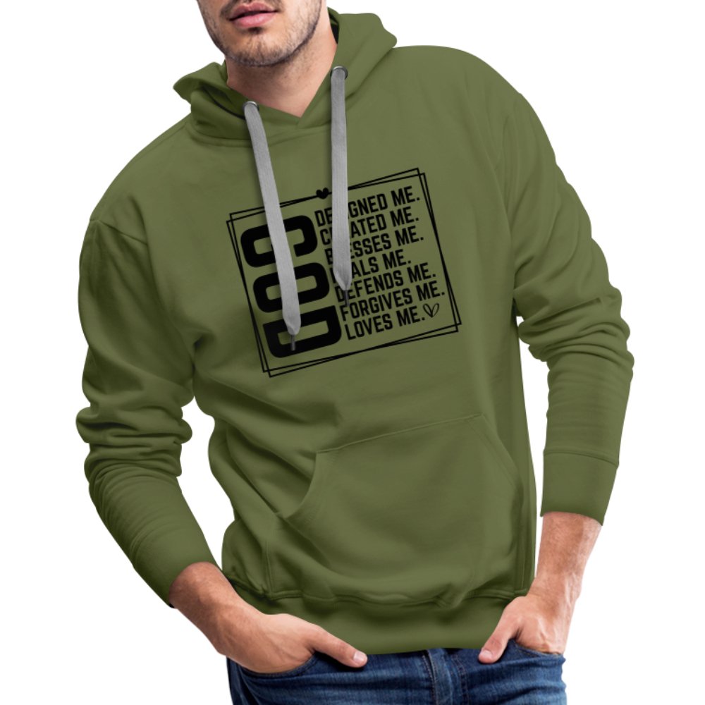 GOD Designed Me Men’s Premium Hoodie - olive green