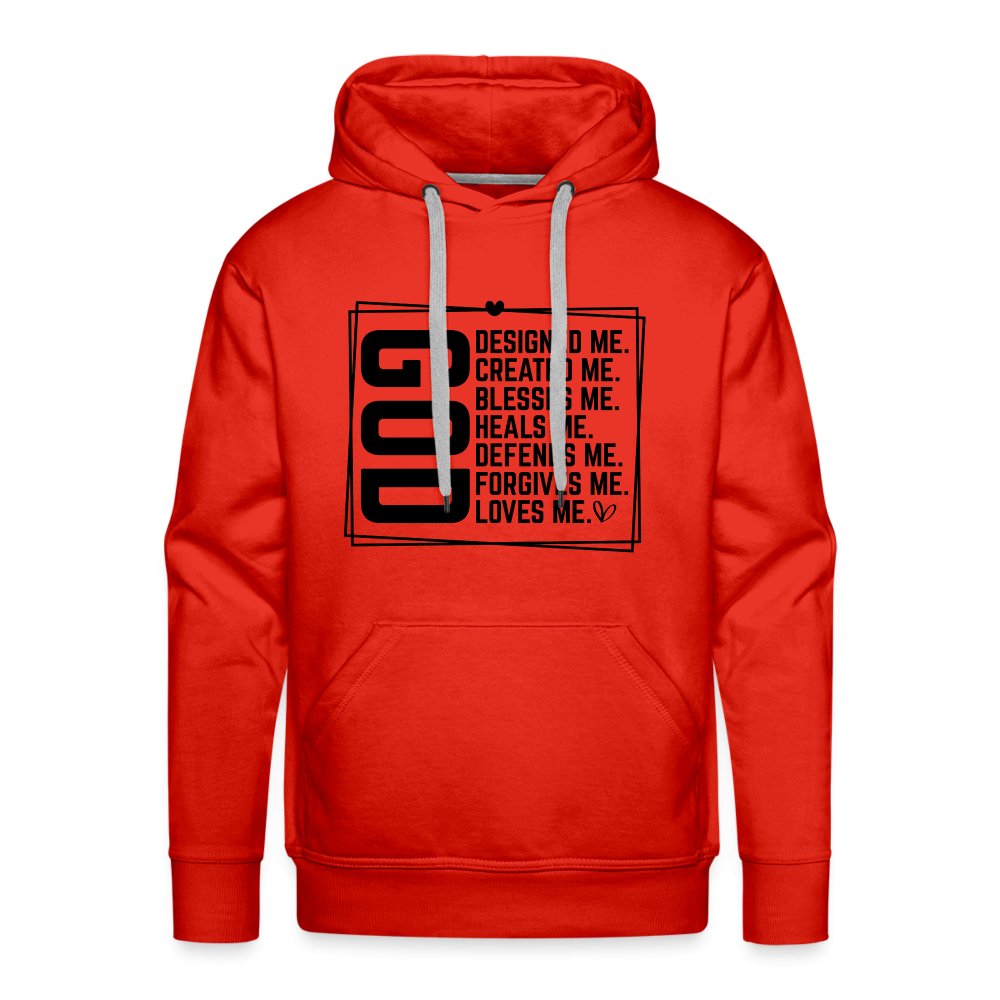 GOD Designed Me Men’s Premium Hoodie - red