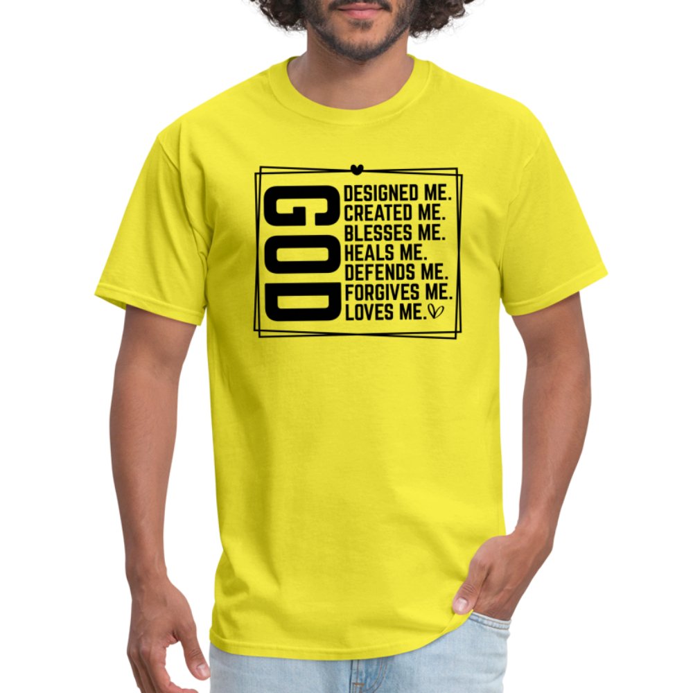 GOD Designed Me T-Shirt - yellow