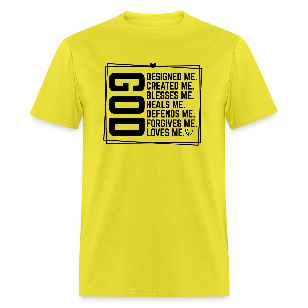 GOD Designed Me T-Shirt - yellow