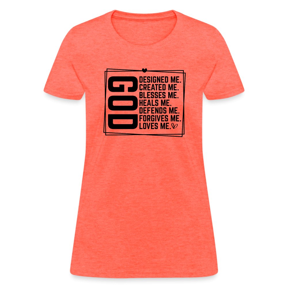 GOD Designed Me Women's Contoured T-Shirt - red