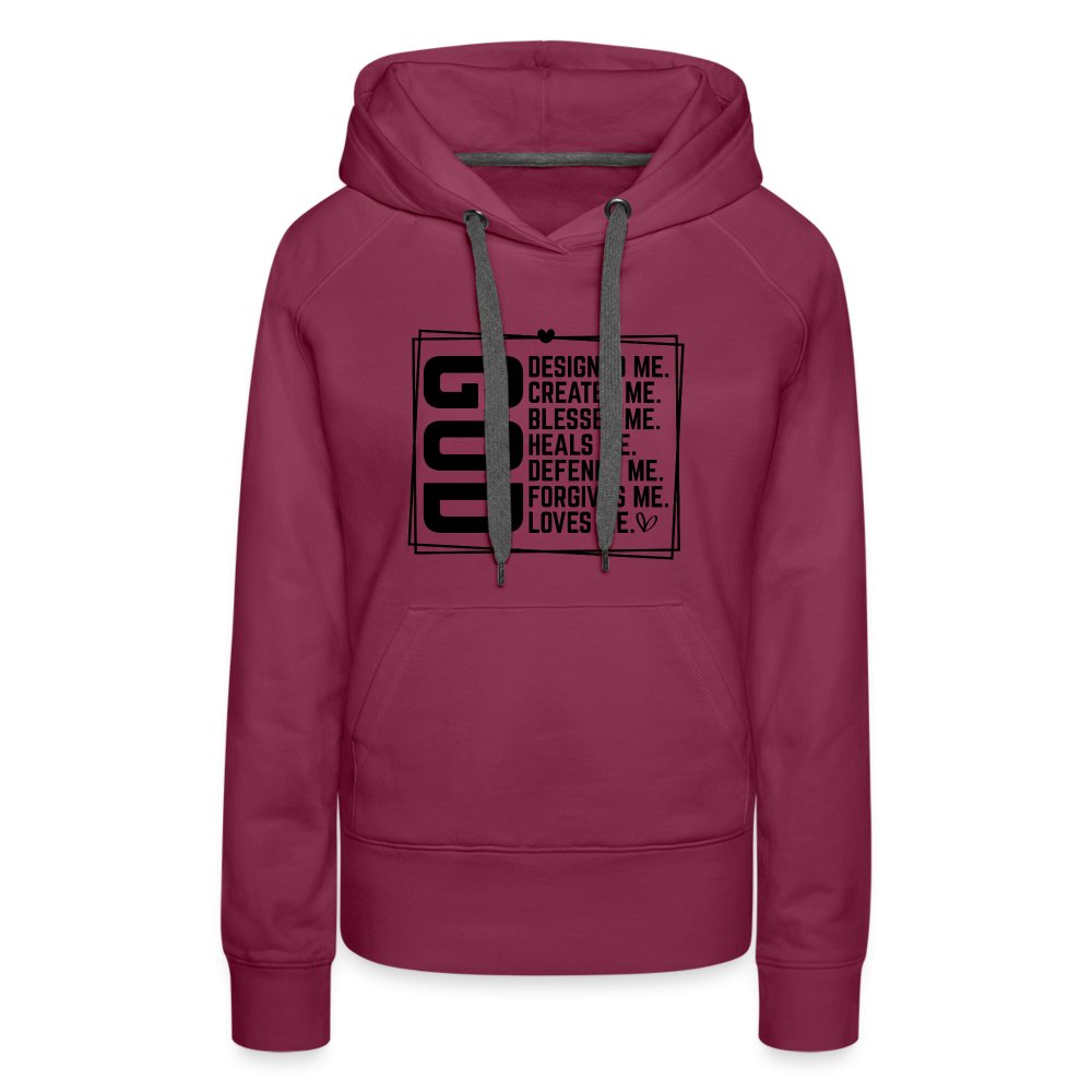 GOD Designed Me Women’s Premium Hoodie - burgundy