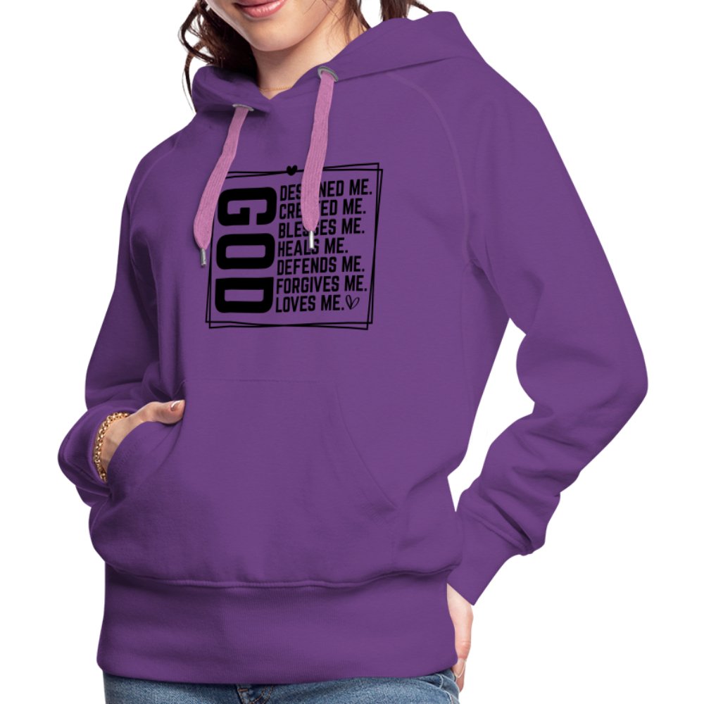 GOD Designed Me Women’s Premium Hoodie - purple