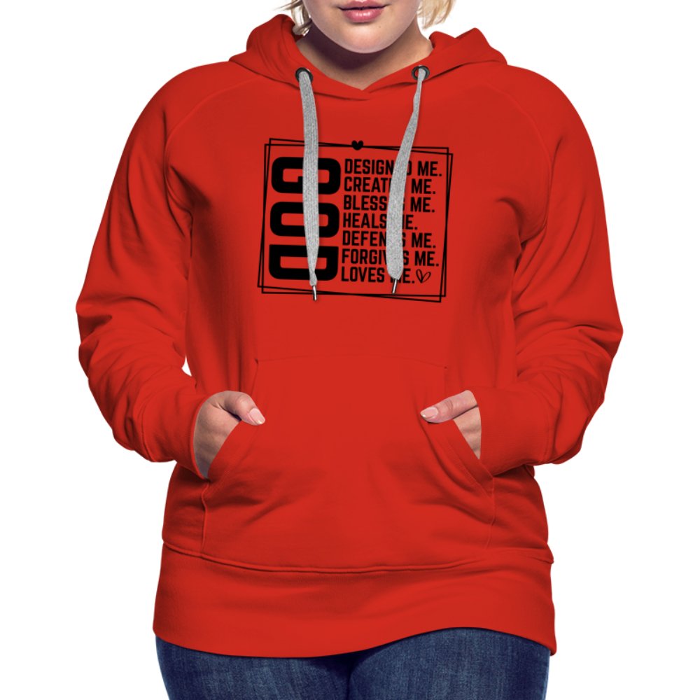 GOD Designed Me Women’s Premium Hoodie - red