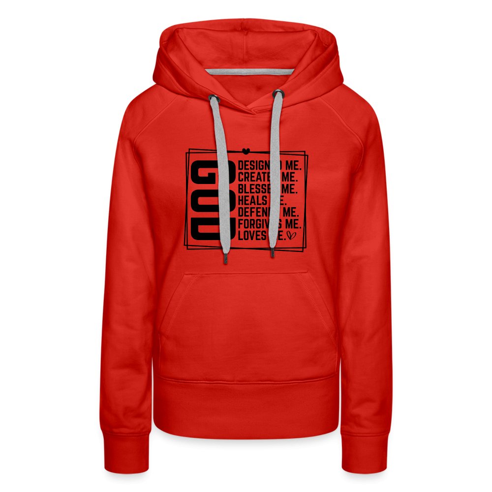 GOD Designed Me Women’s Premium Hoodie - red