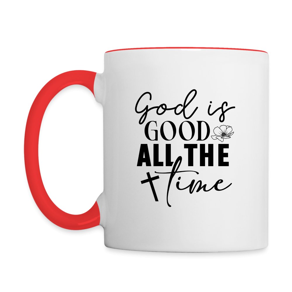 God is Good All The Time Coffee Mug - white/red