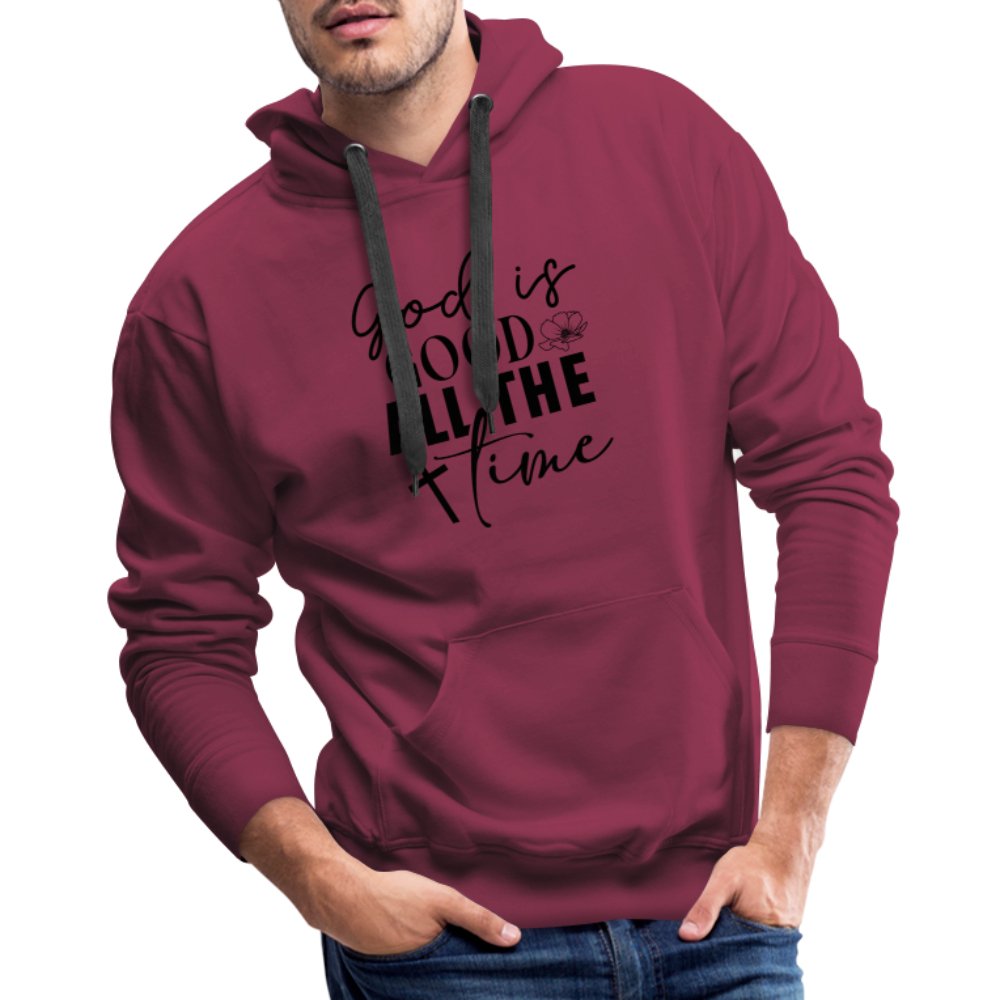 God is Good All The Time Men’s Premium Hoodie - burgundy