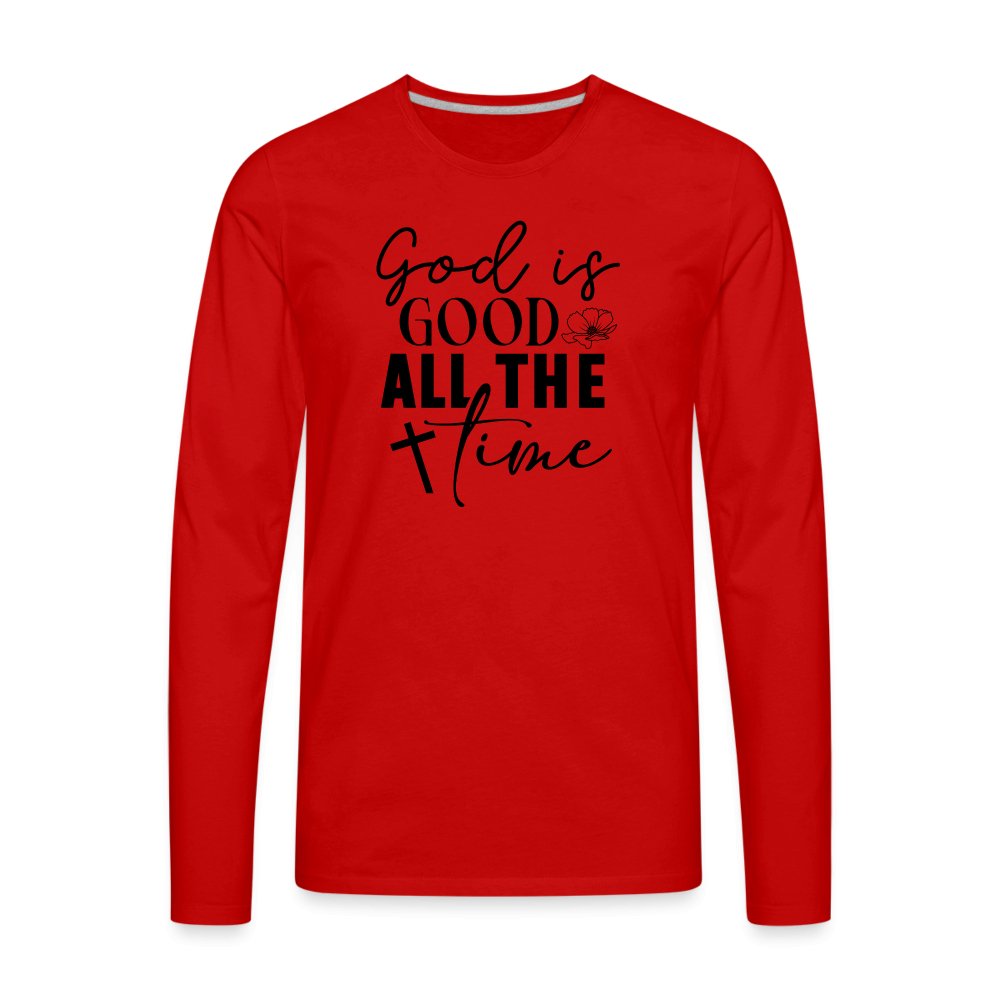 God is Good All The Time Men's Premium Long Sleeve T-Shirt - red