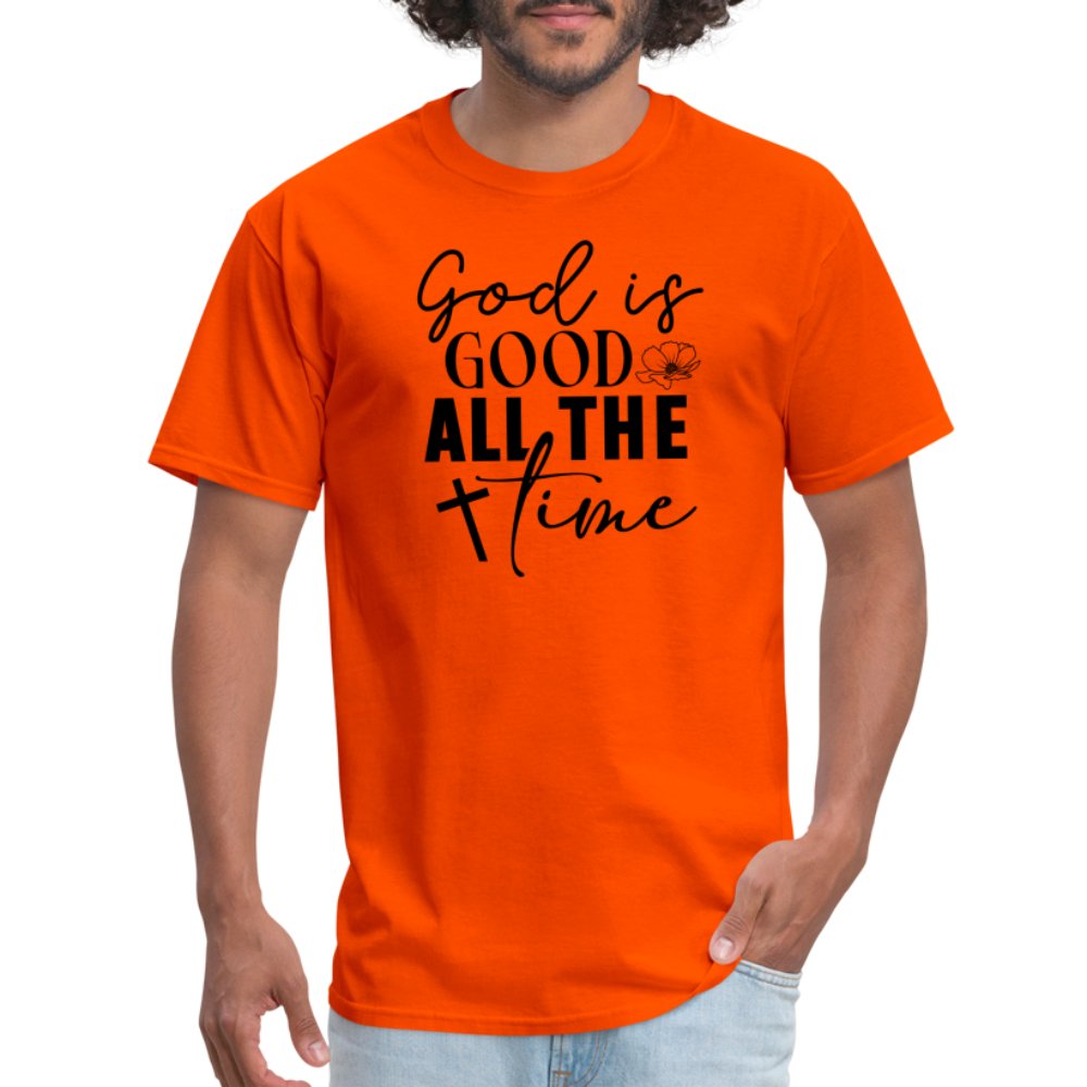 God is Good All The Time T-Shirt - orange