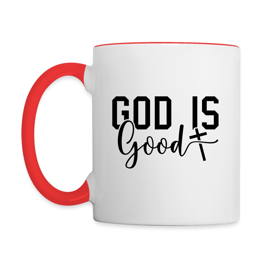 God is Good Coffee Mug - white/red