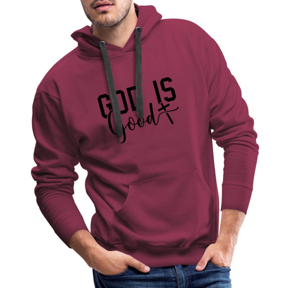 God is Good Men’s Premium Hoodie - burgundy